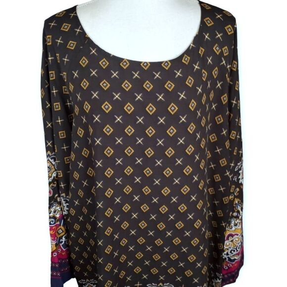 Elegant Long Sleeve Patterned Dress - Picture 7 of 16